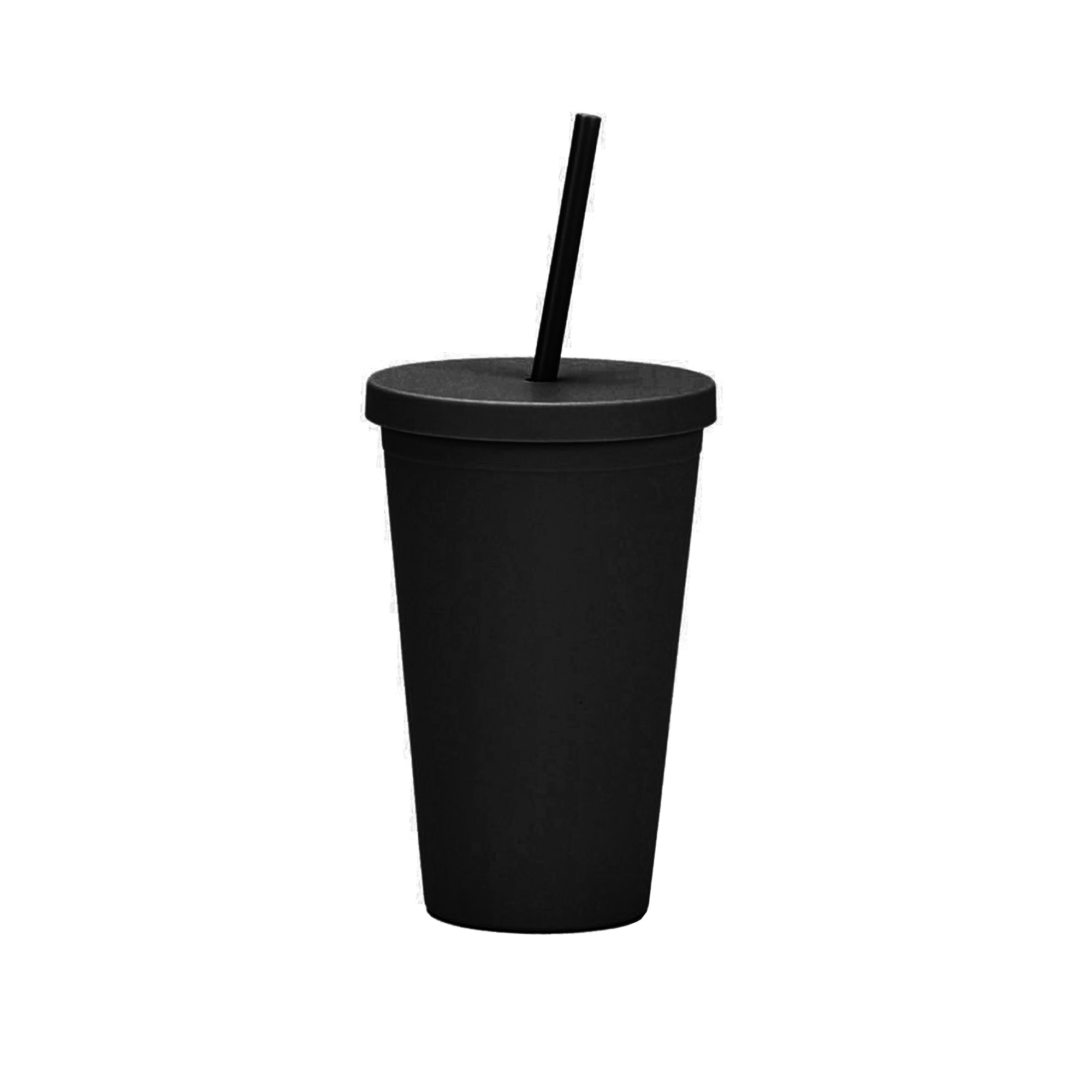 16oz Matte Plastic Cups with Lids & Straws - Image 8