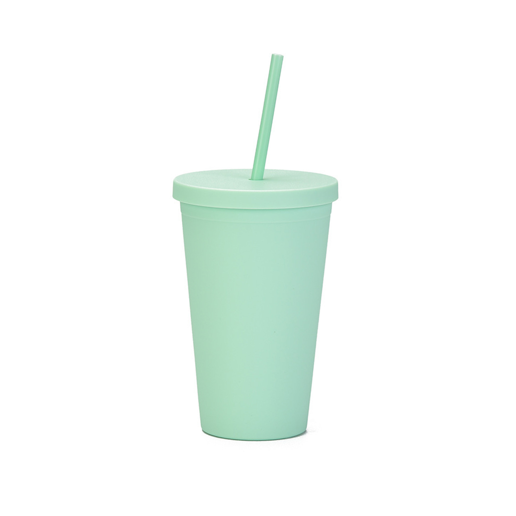 16oz Matte Plastic Cups with Lids & Straws - Image 7