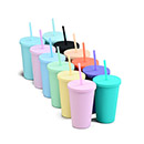 16oz Matte Plastic Cups with Lids & Straws - Image 17