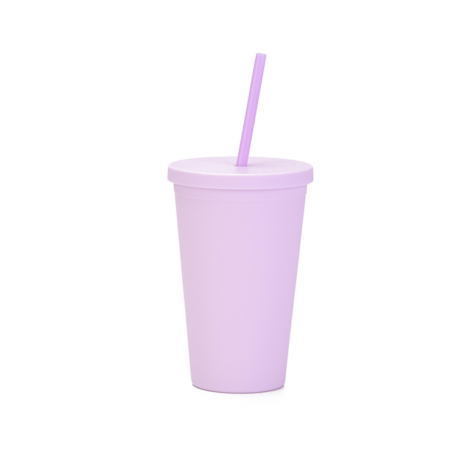 16oz Matte Plastic Cups with Lids & Straws - Image 6