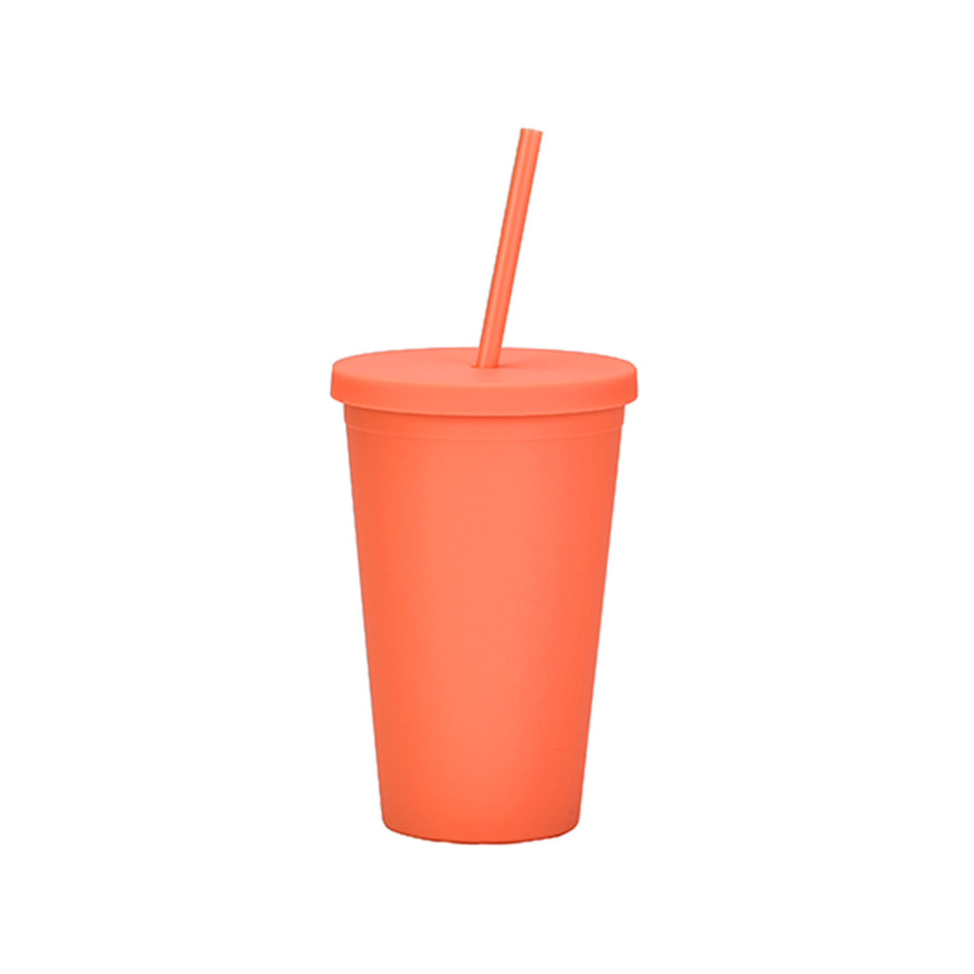 16oz Matte Plastic Cups with Lids & Straws - Image 13