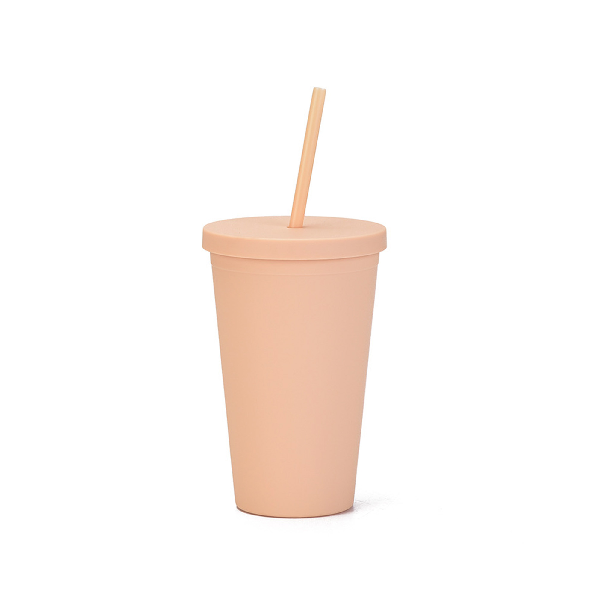 16oz Matte Plastic Cups with Lids & Straws - Image 14