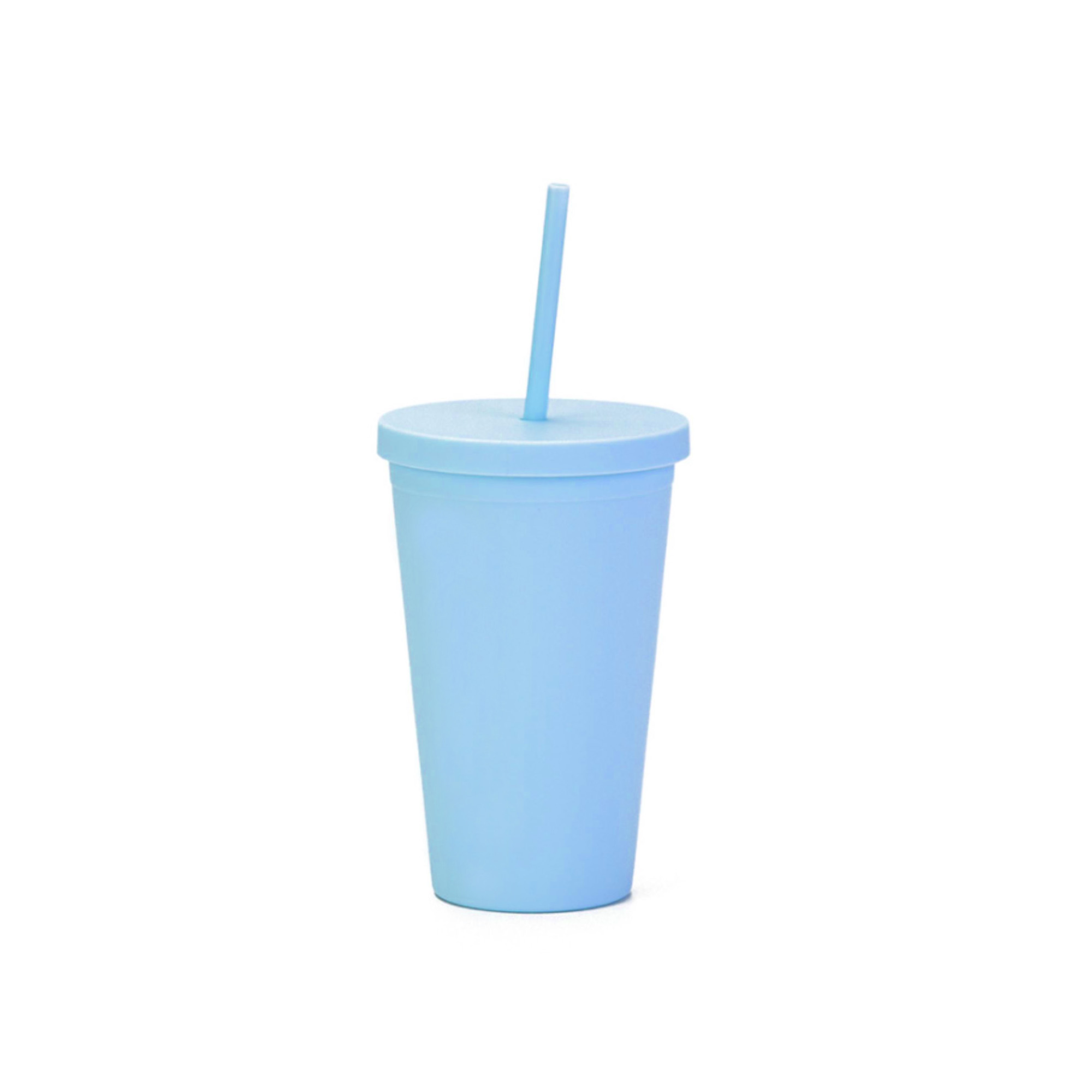 16oz Matte Plastic Cups with Lids & Straws - Image 5