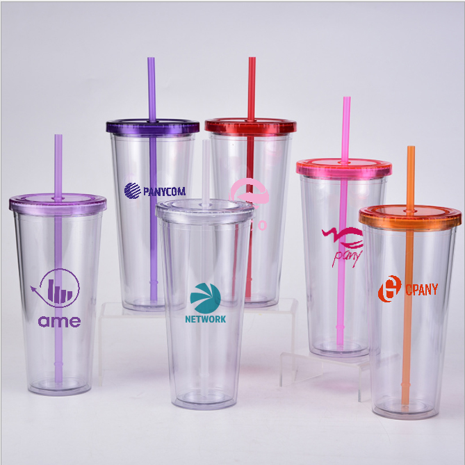 24oz Plastic Cups with Lids & Straws - Image 20
