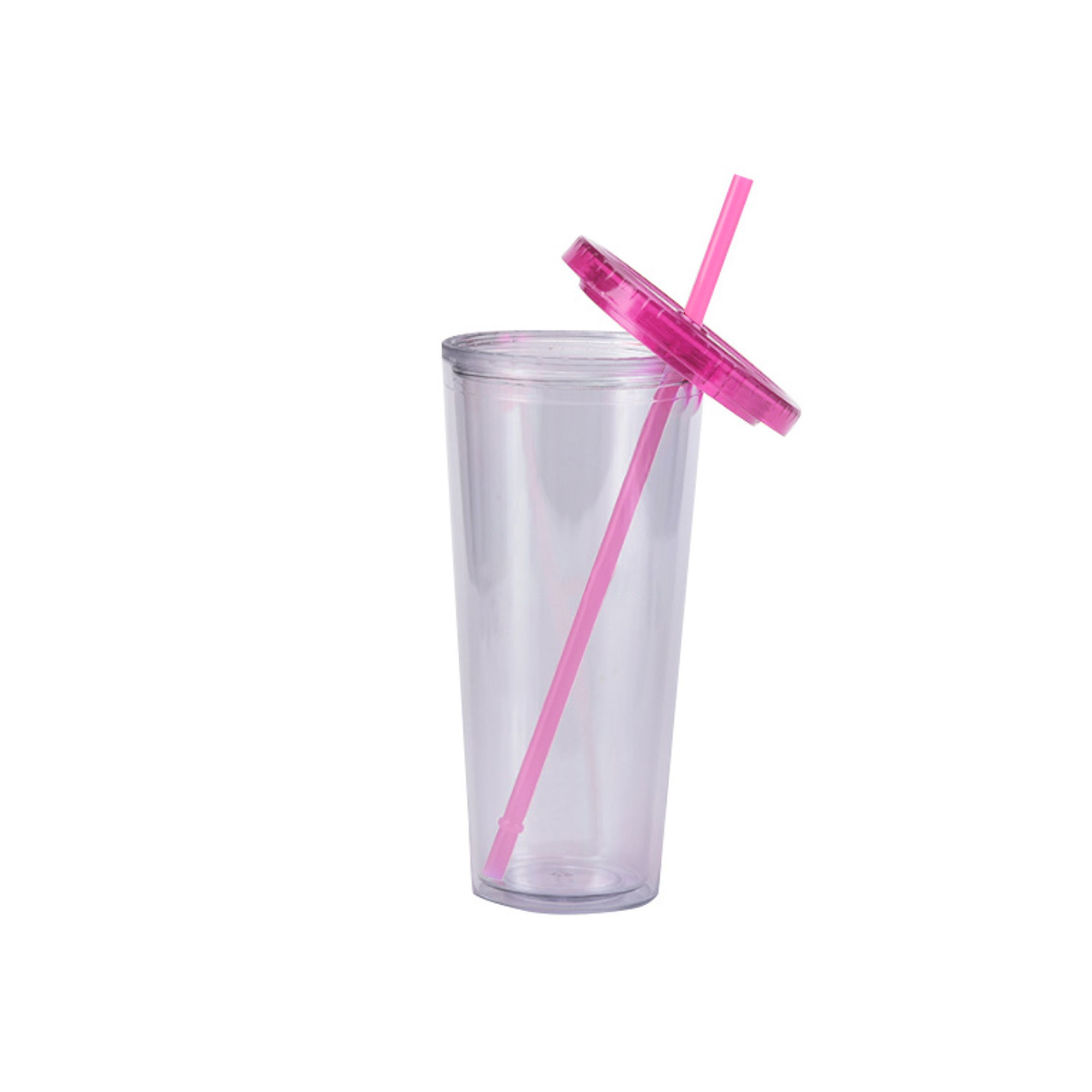 24oz Plastic Cups with Lids & Straws - Image 9