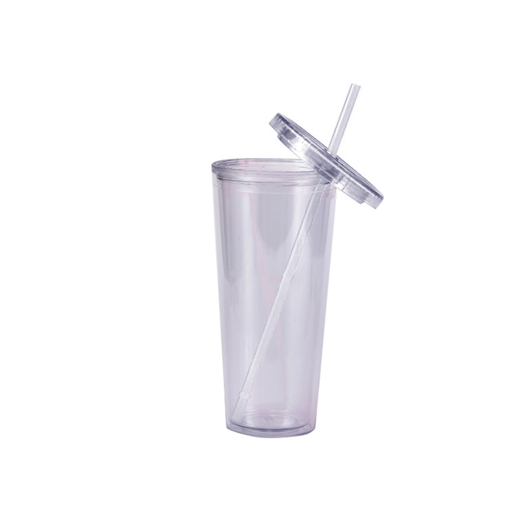 24oz Plastic Cups with Lids & Straws - Image 3