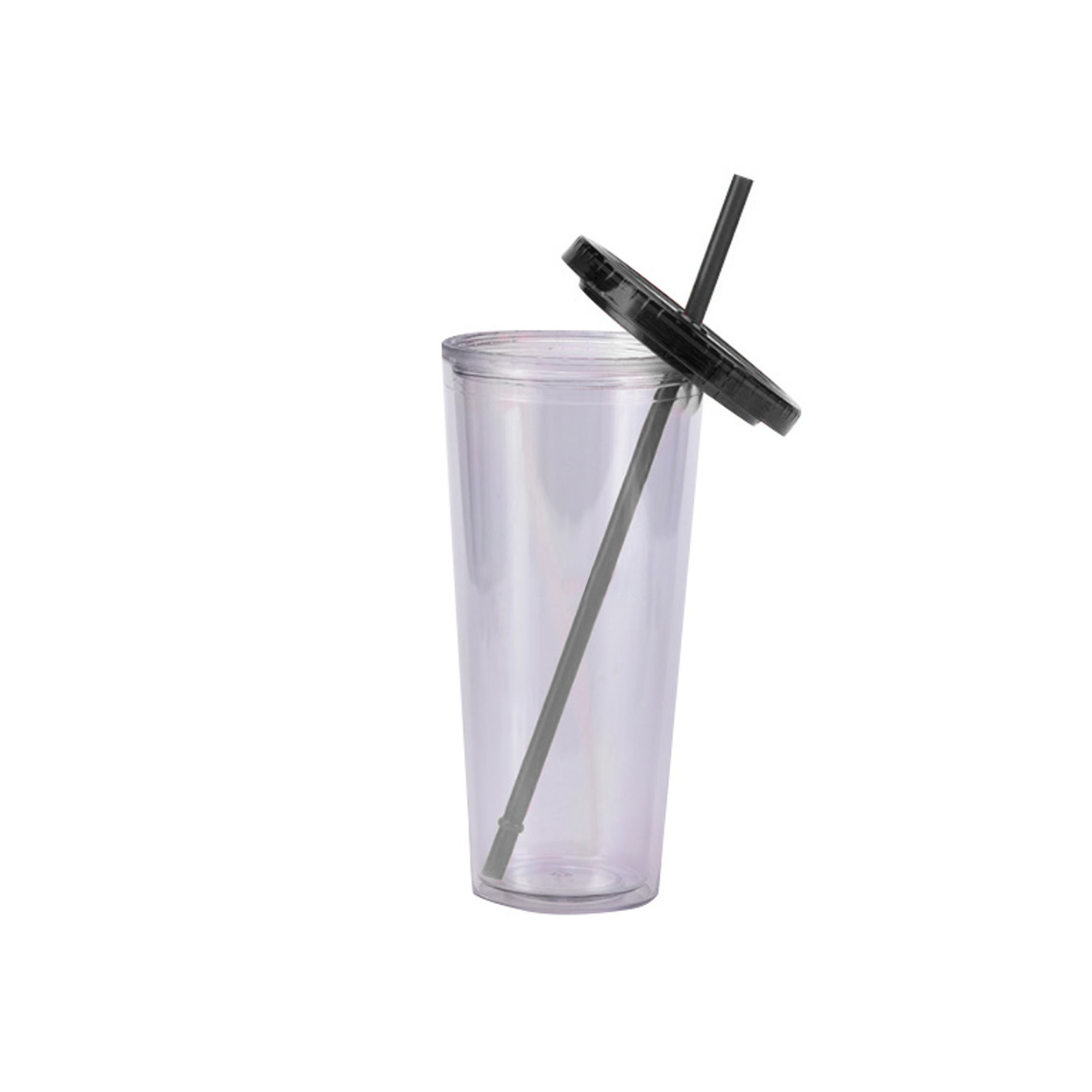 24oz Plastic Cups with Lids & Straws - Image 2