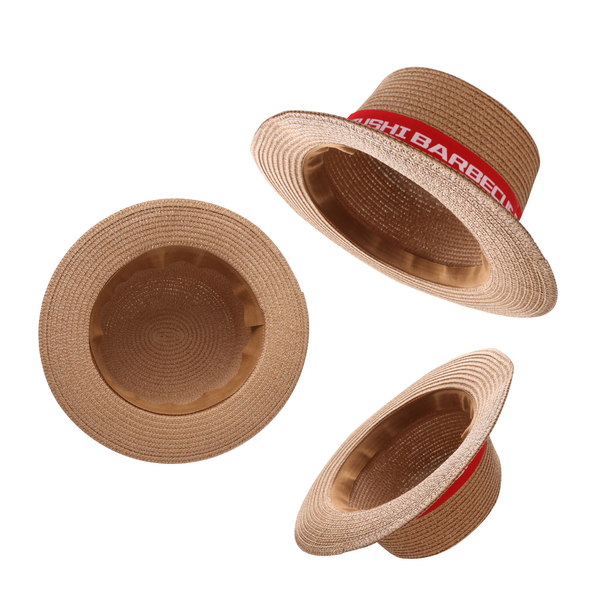 Straw Hat with Ribbon - Image 4
