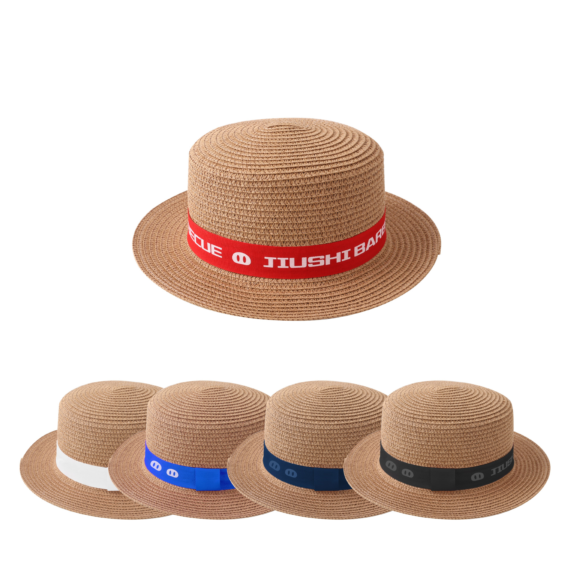 Straw Hat with Ribbon - Image 5
