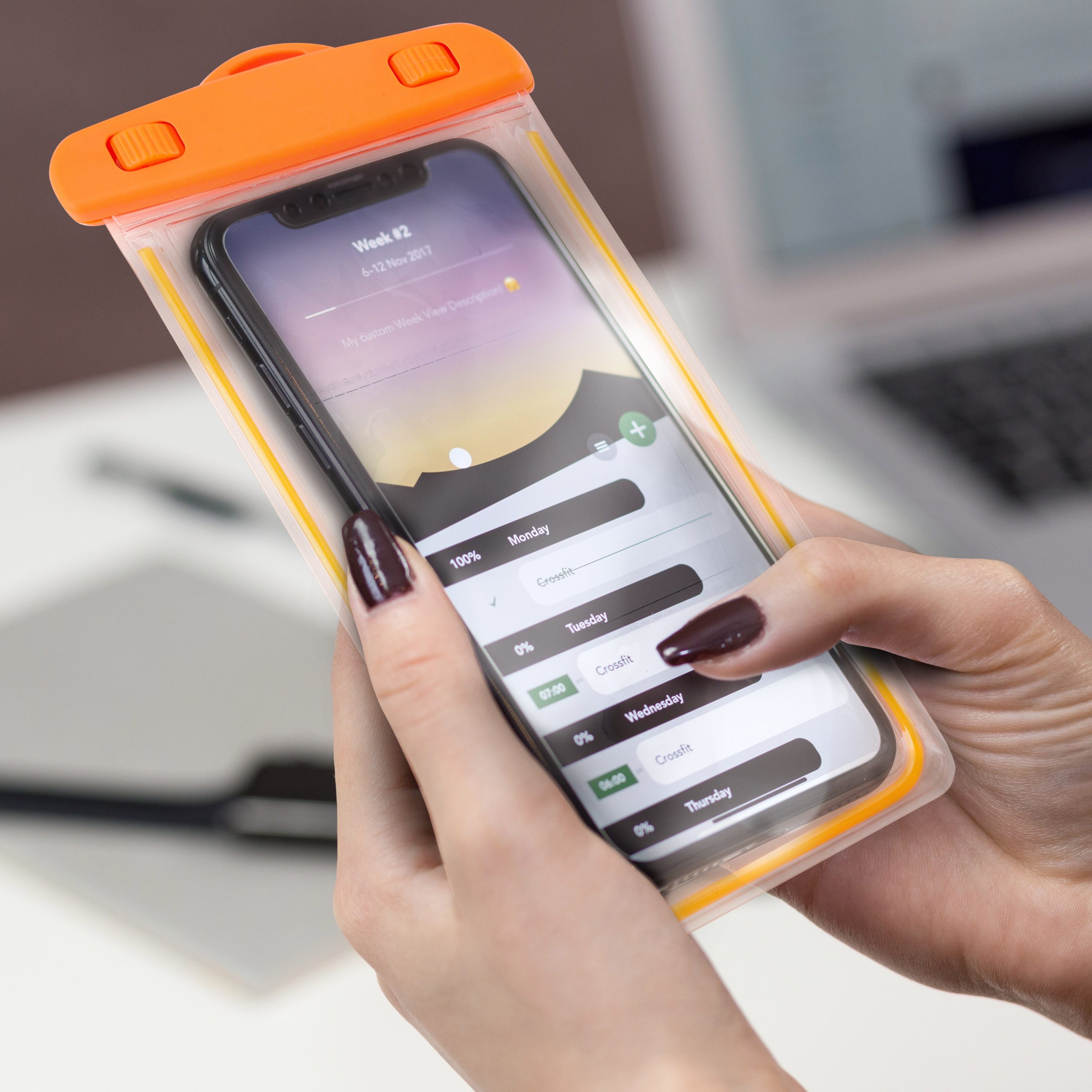 Universal Fluorescent Armband Cover Waterproof Phone Bag - Image 2