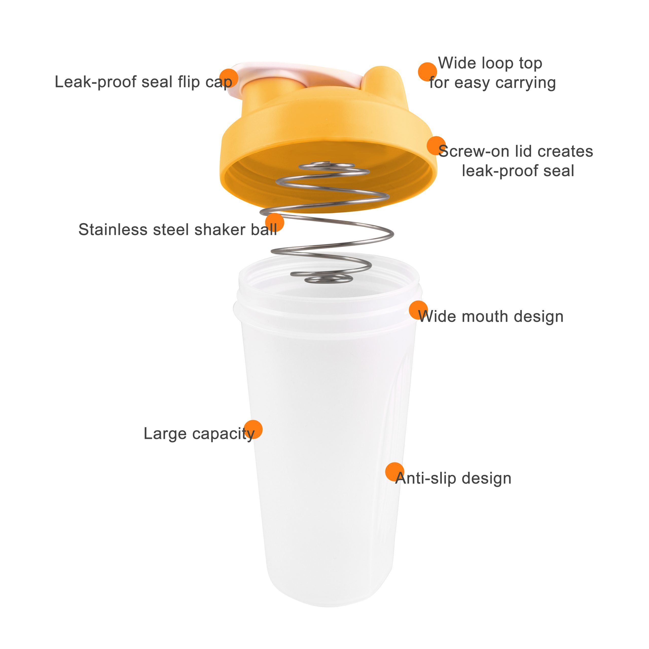BPA Free Fitness Shaker Bottle 600ml - Image 12