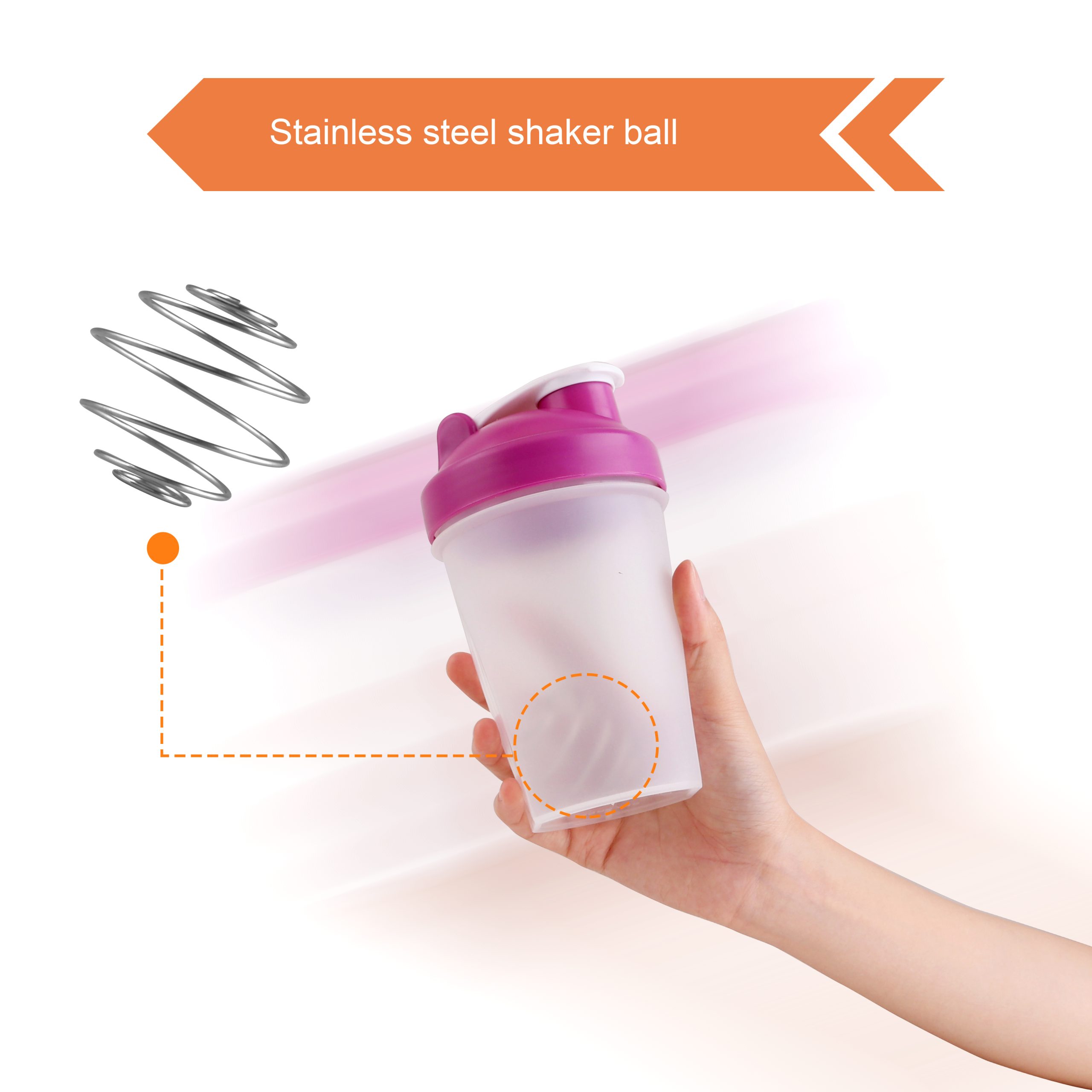 BPA Free Fitness Shaker Bottle 400ml - Image 8