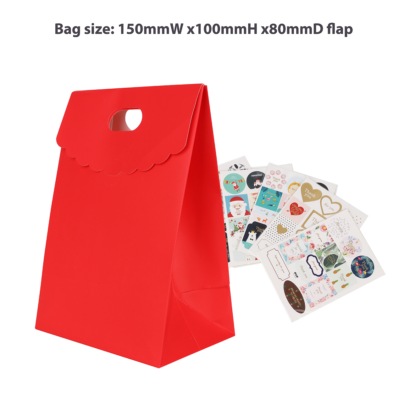 Die cut Handle Bag with Flap(150x220x100mm+80mm flap) - Image 9