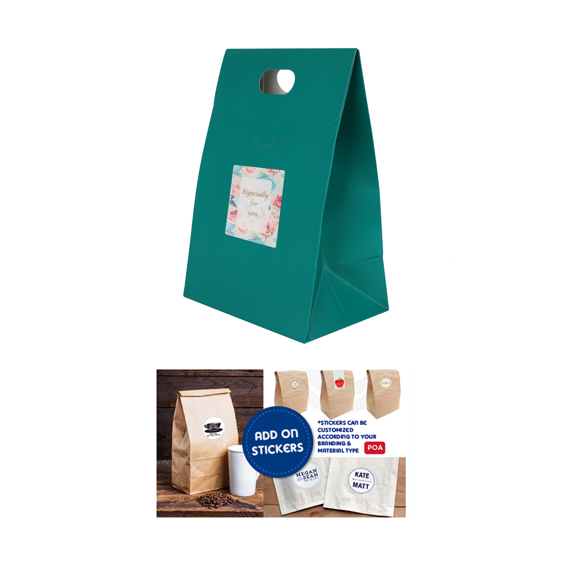 Die cut Handle Bag with Flap(150x220x100mm+80mm flap) - Image 5