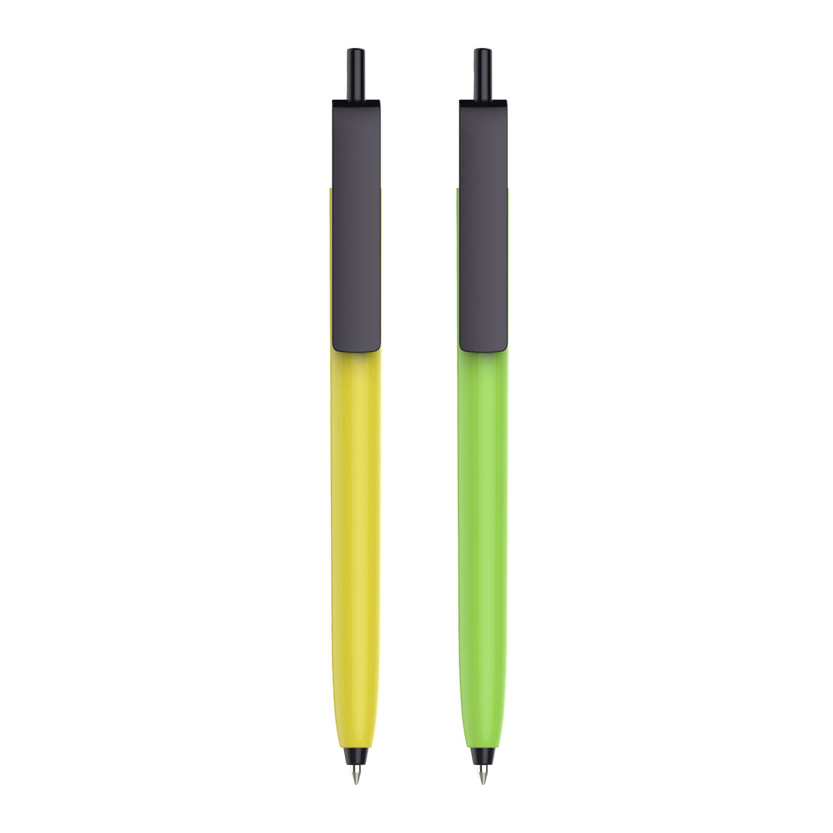 Push Button Pen - Colour Barrel with Black Cap - Image 8