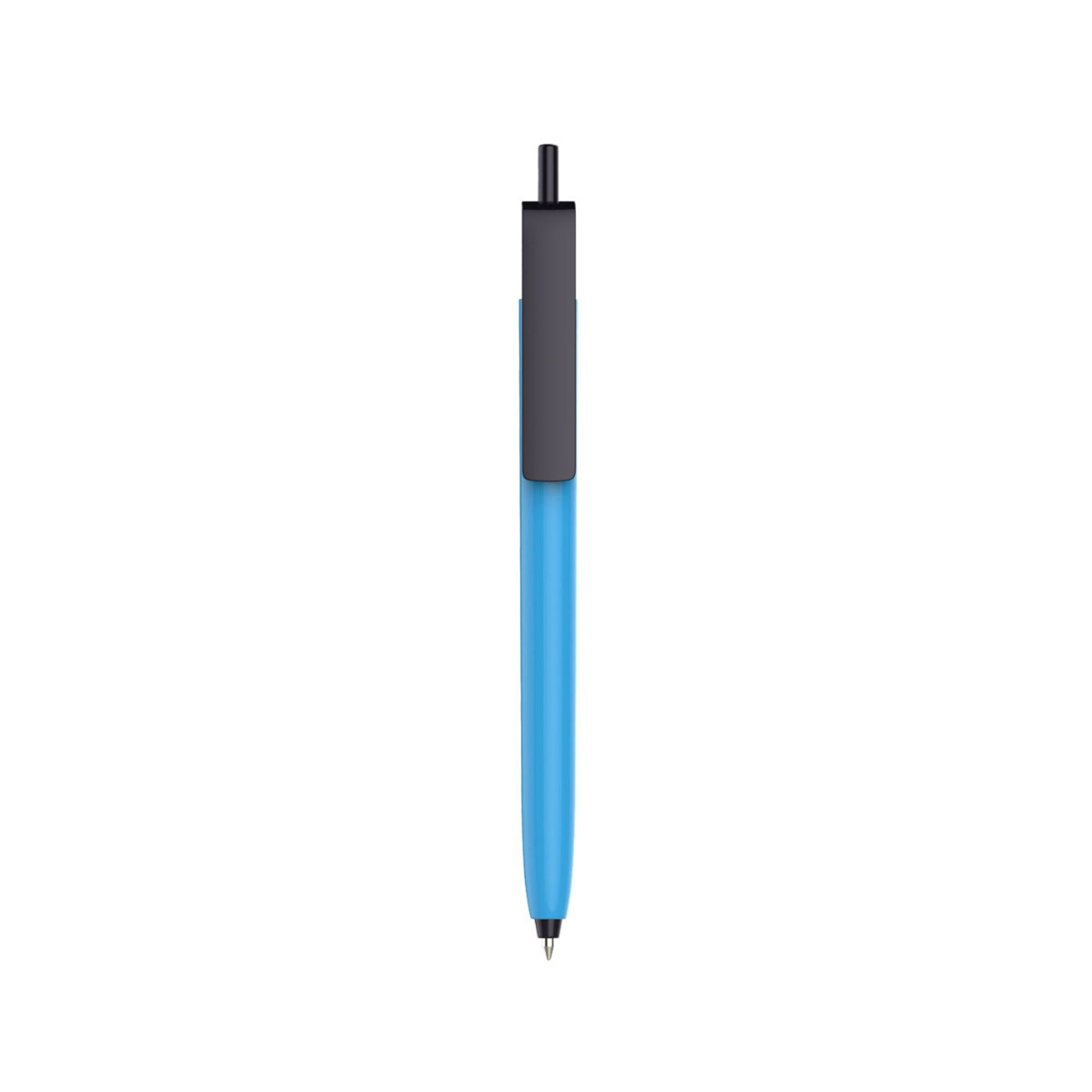 Push Button Pen - Colour Barrel with Black Cap - Image 7