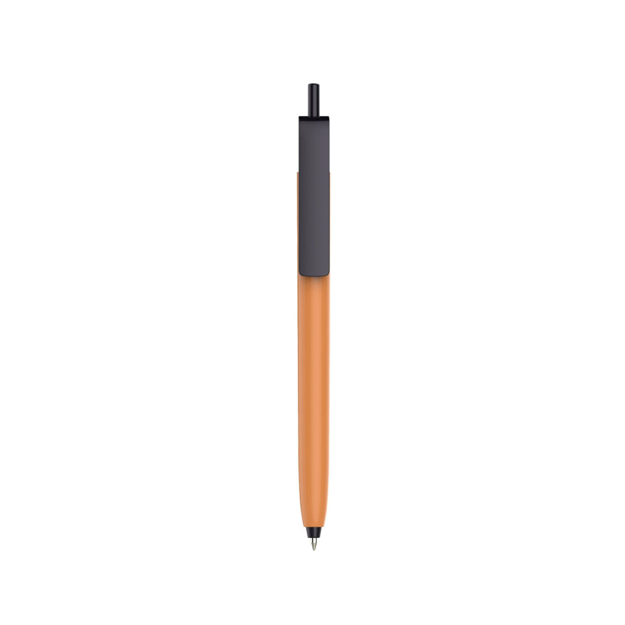 Push Button Pen - Colour Barrel with Black Cap - Image 2