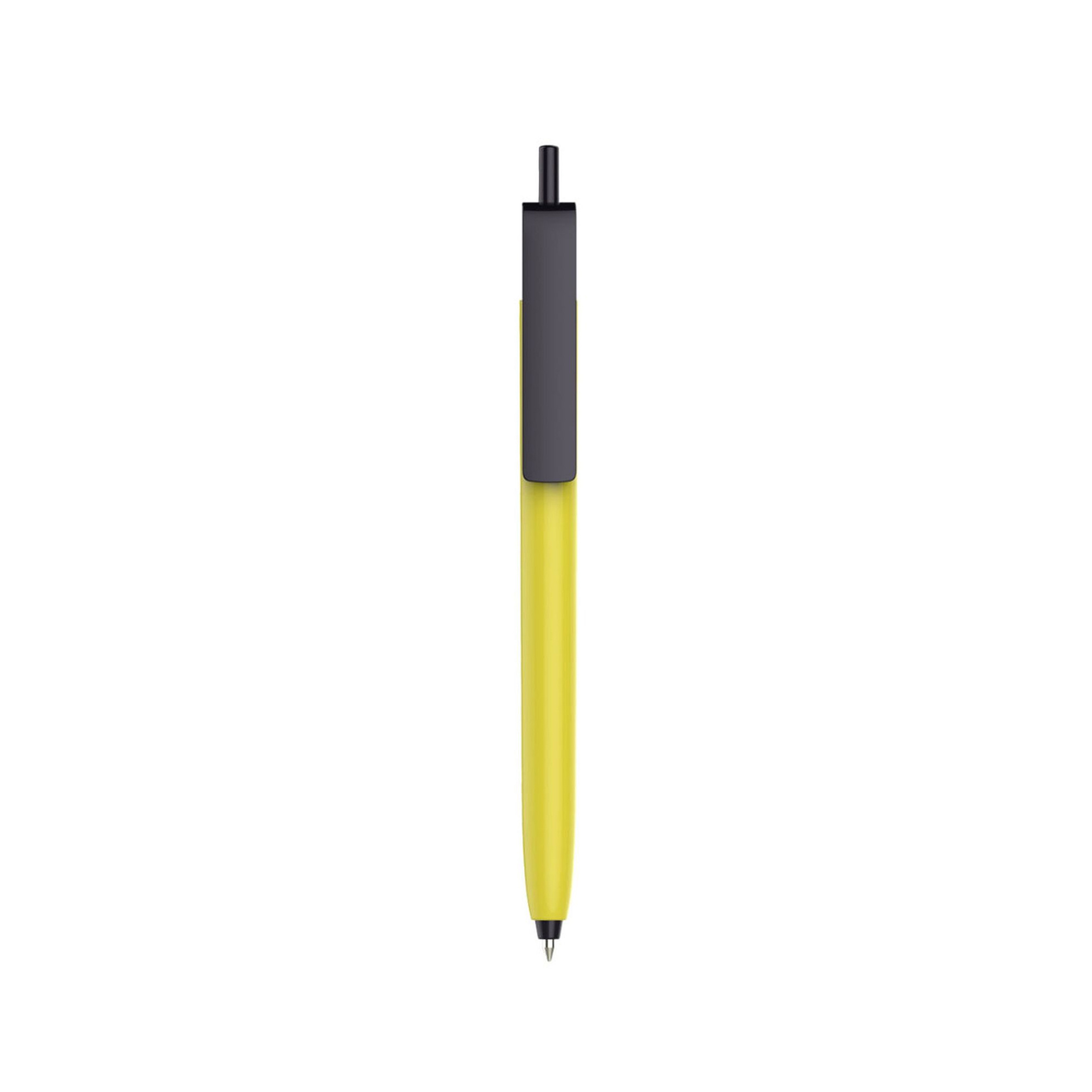 Push Button Pen - Colour Barrel with Black Cap - Image 5