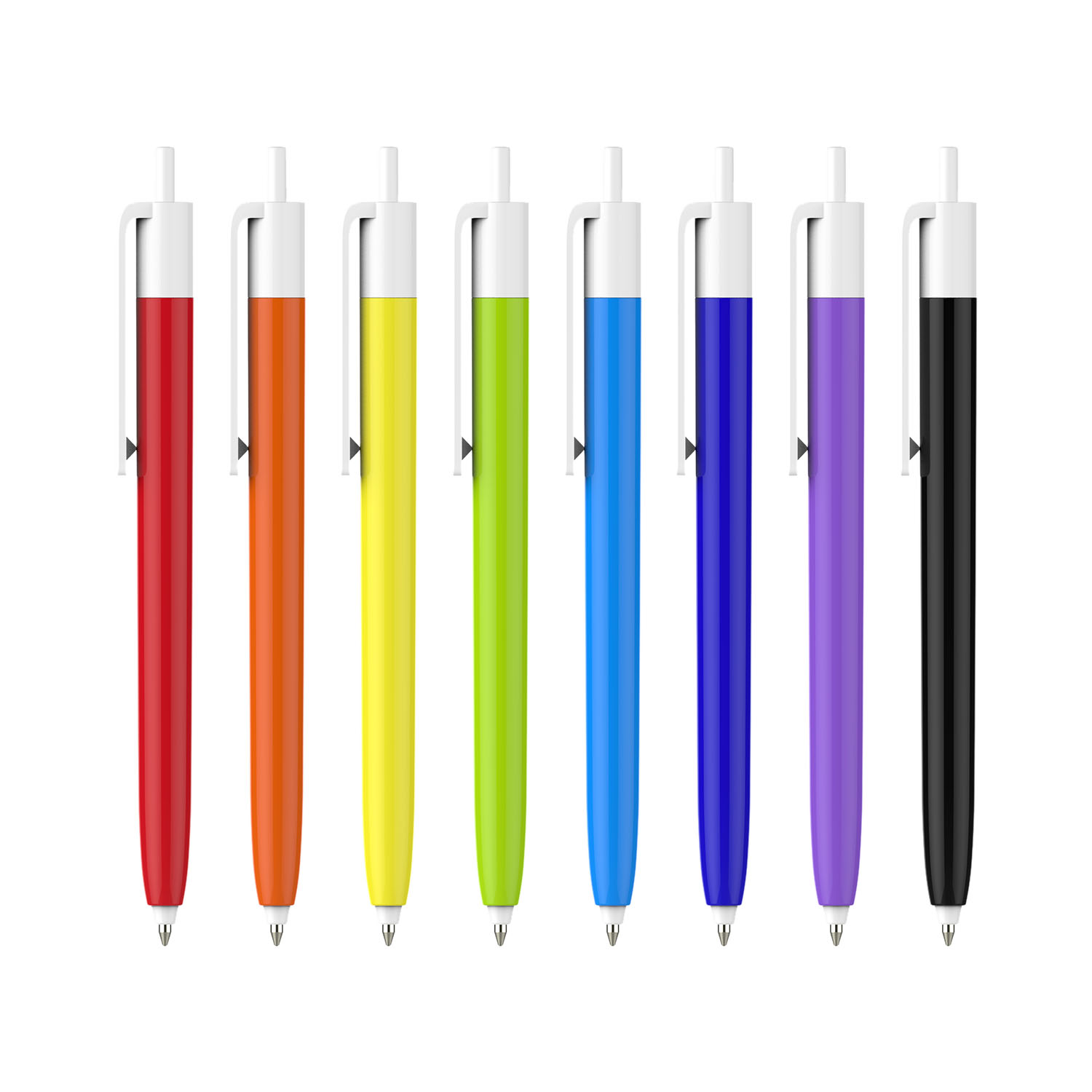 Push Button Pen - Colour Barrel with Creamy White Cap - Image 11