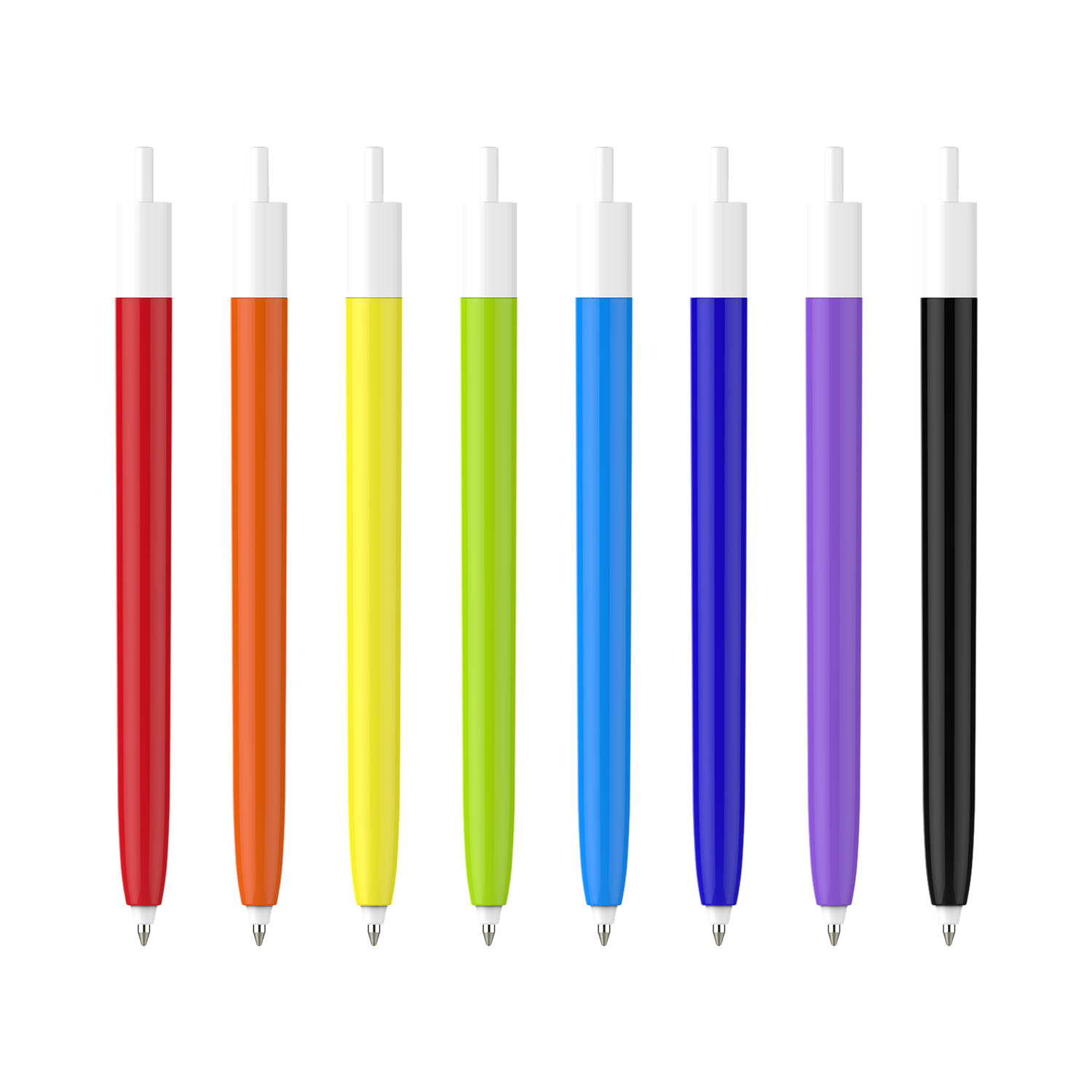 Push Button Pen - Colour Barrel with Creamy White Cap - Image 10
