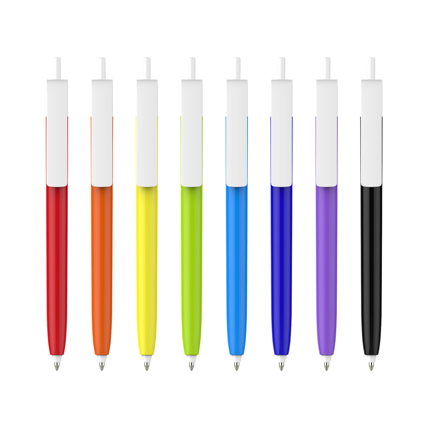 Push Button Pen - Colour Barrel with Creamy White Cap - Image 13