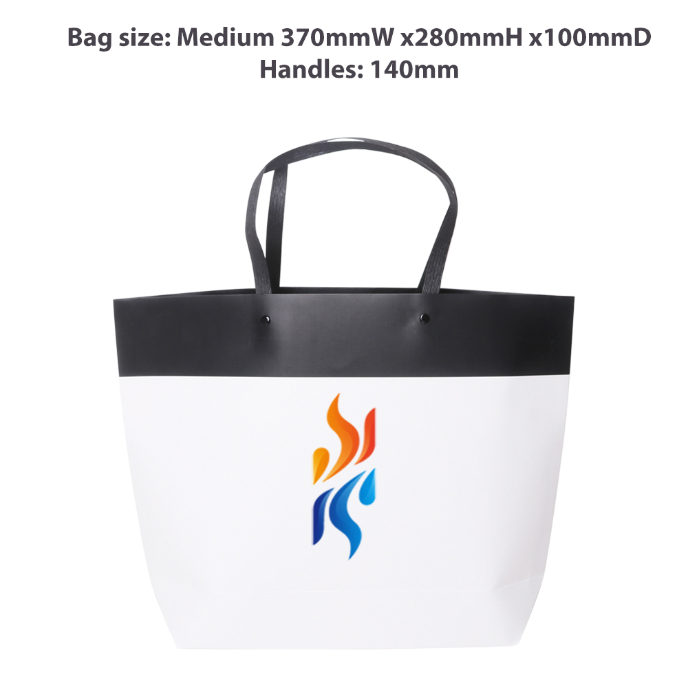 Medium Black&White Boutique Paper Bag(370 x 280 x 100mm) - Image 2