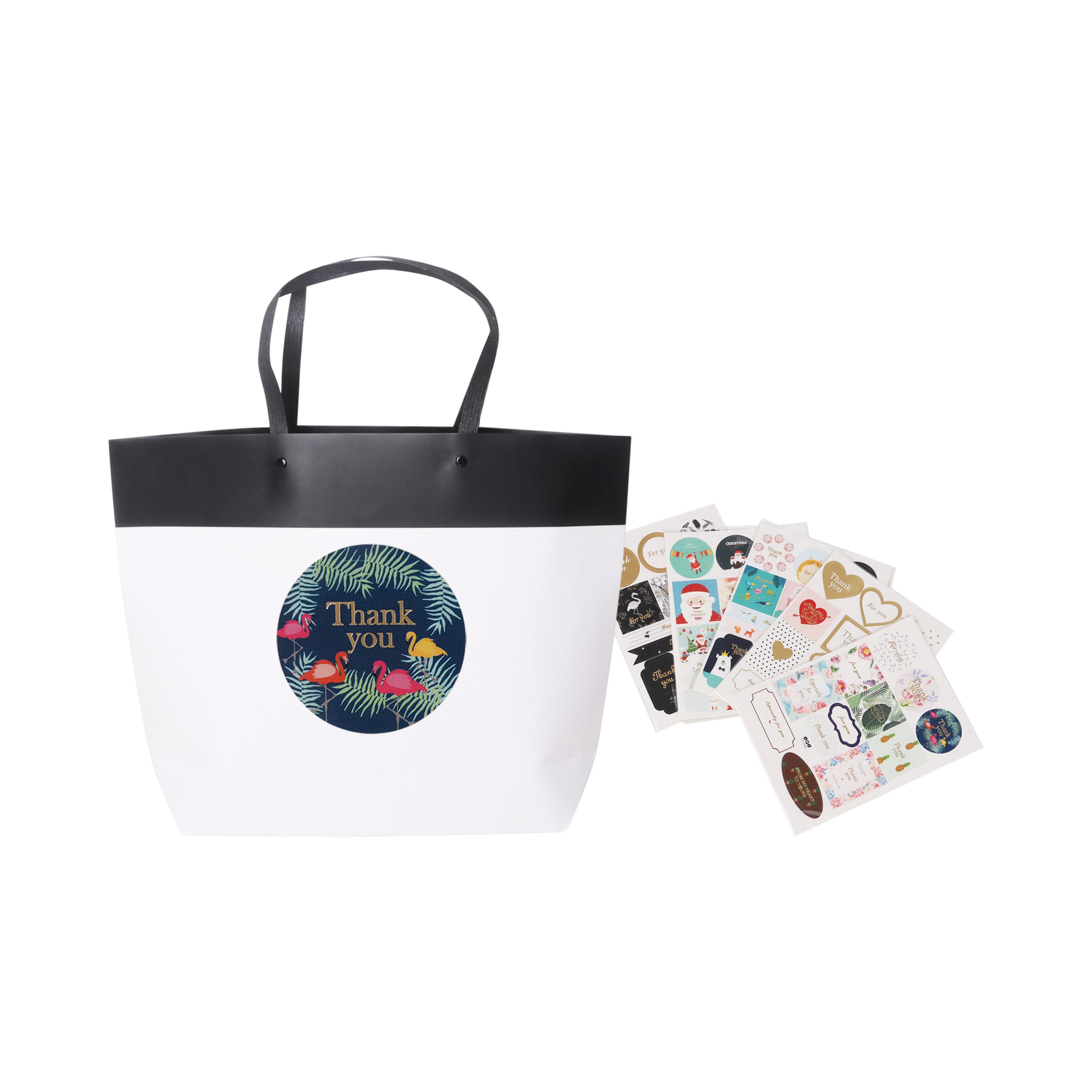 Medium Black&White Boutique Paper Bag(370 x 280 x 100mm) - Image 3
