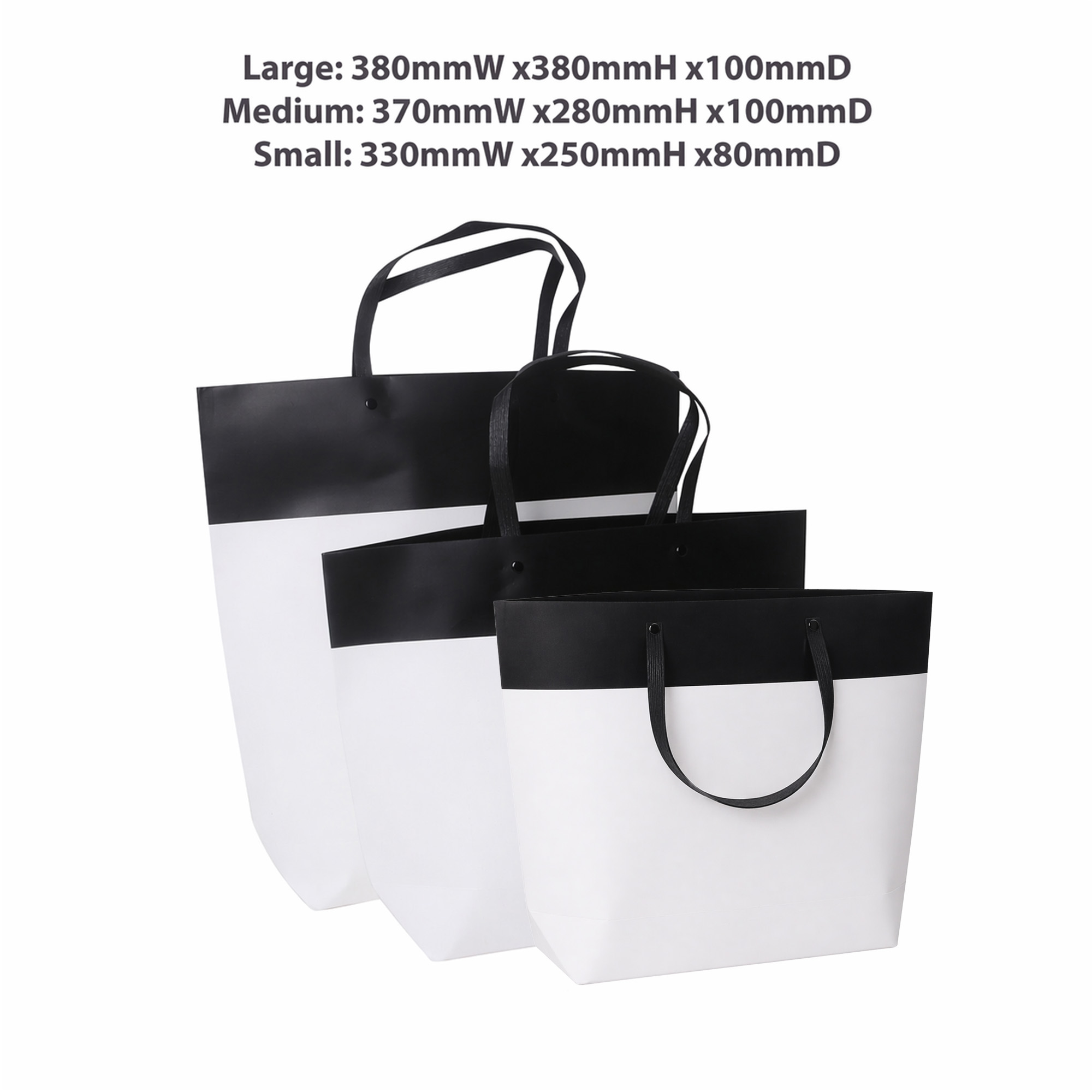 Medium Black&White Boutique Paper Bag(370 x 280 x 100mm) - Image 6