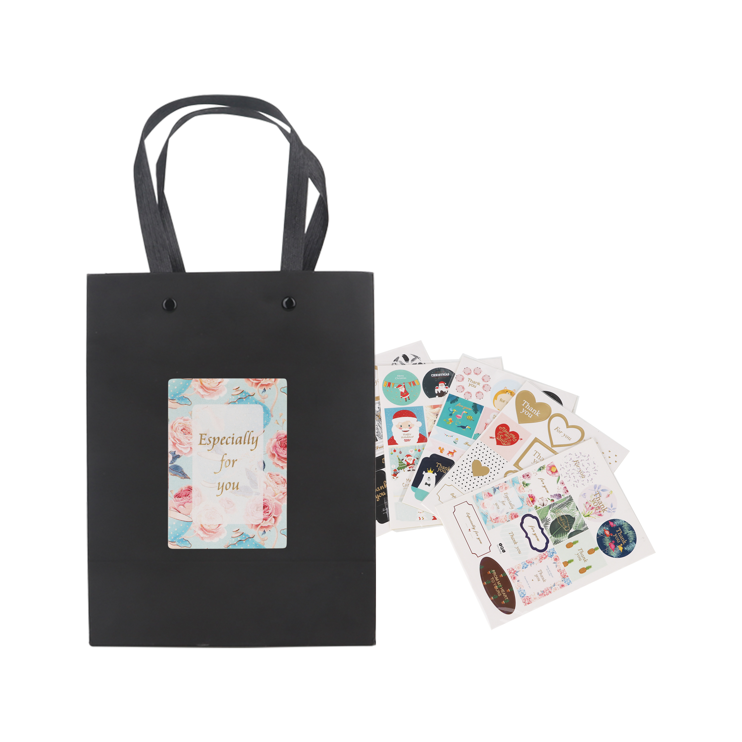 Small Vertical Paper Bag with Knitted Handle(170 x 220 x 100mm) - Image 4