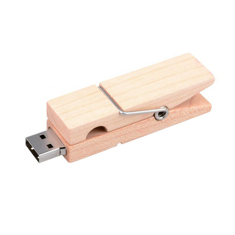 Wooden Clip Flash Drive - Image 2