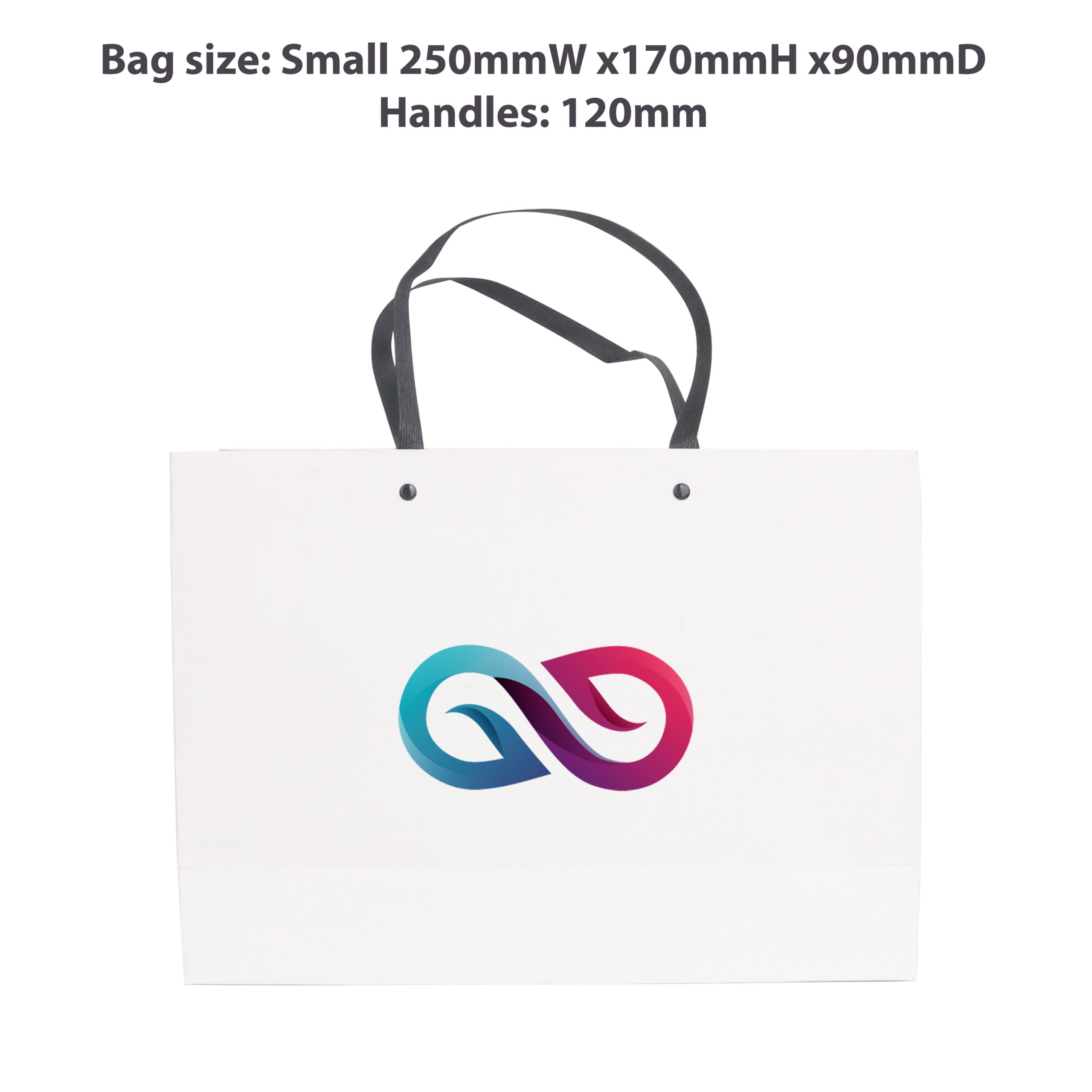 Small Crosswise Paper Bag with Knitted Handle(250 x 170 x 90mm) - Image 3