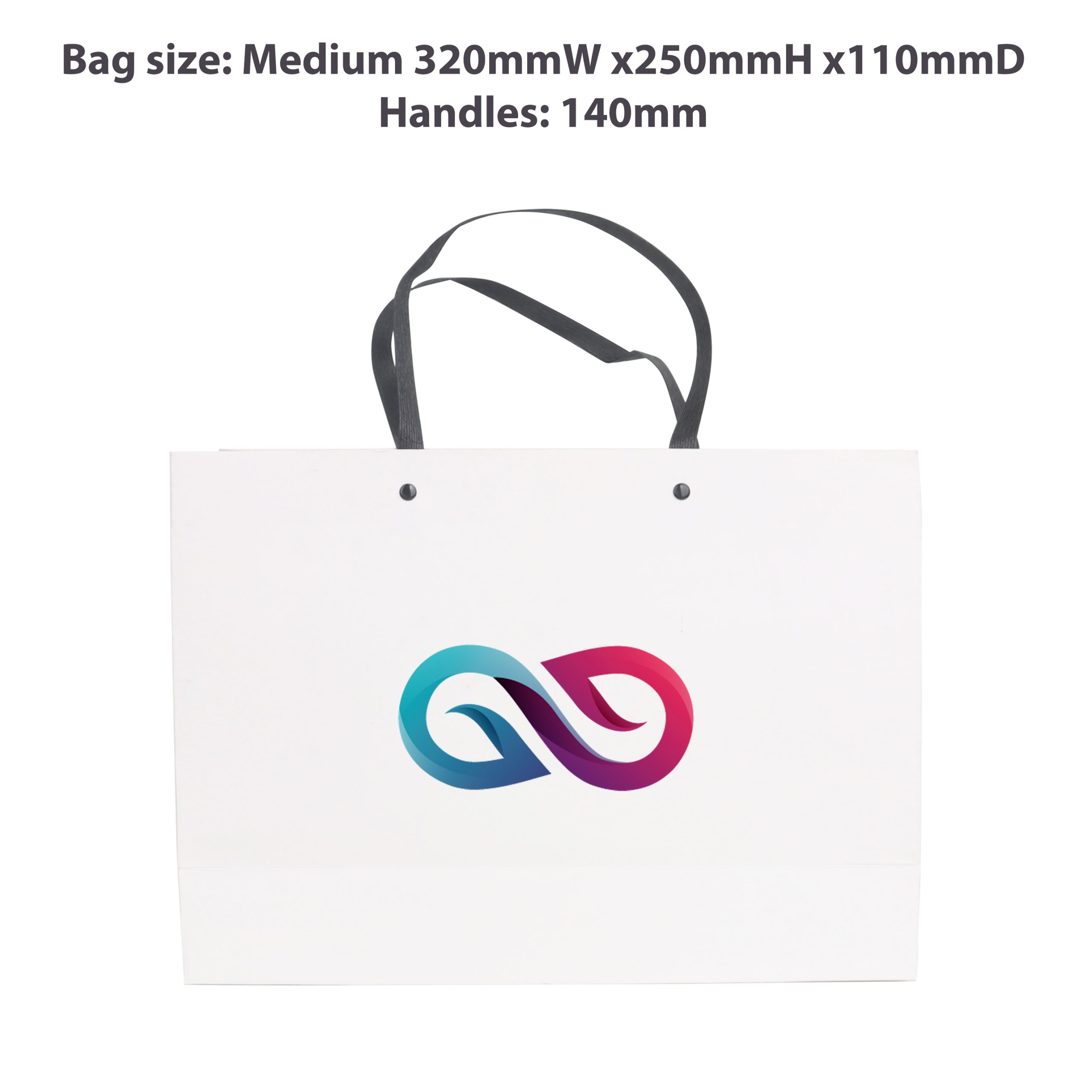 Medium Crosswise Paper Bag with Knitted Handle(320 x 250 x 110mm) - Image 3