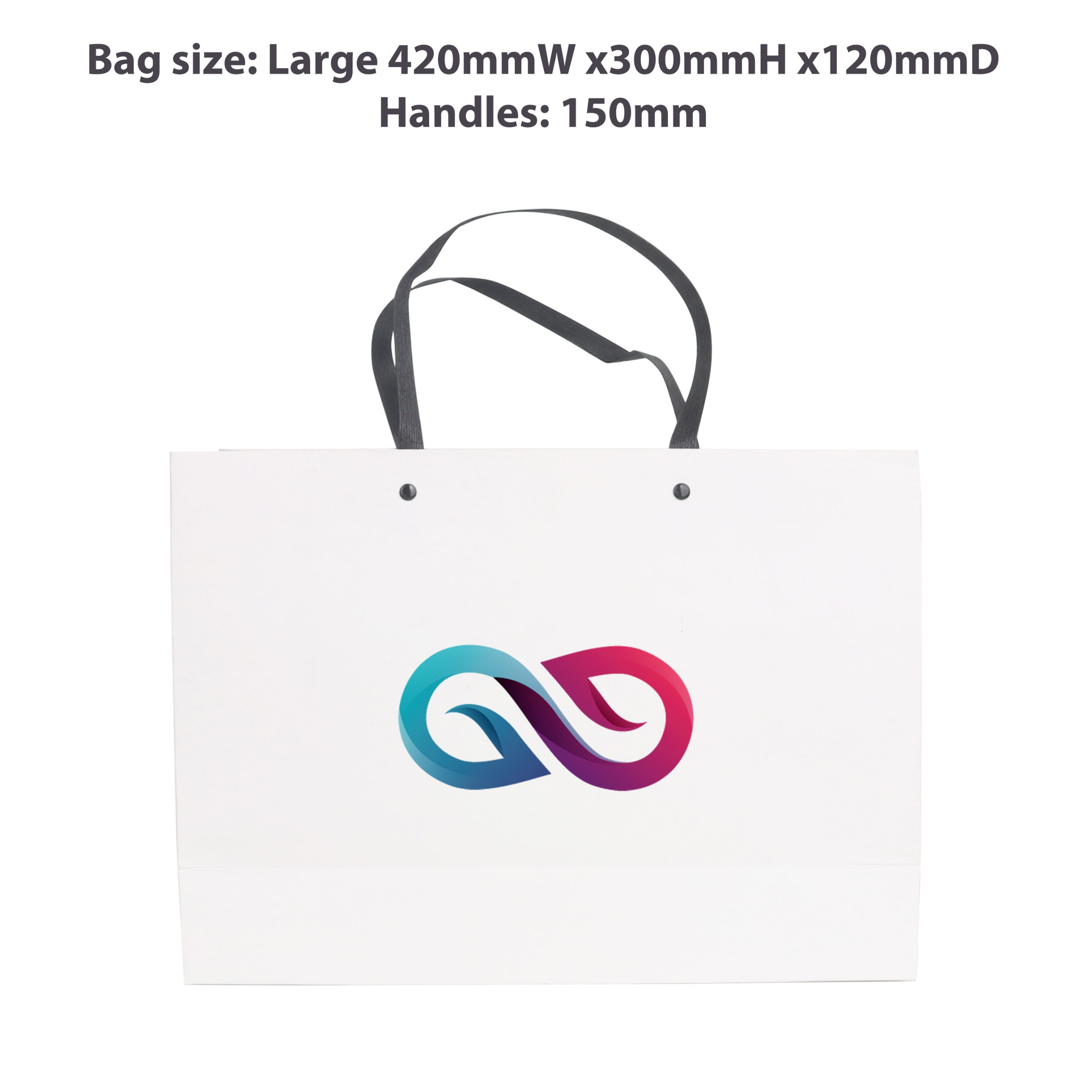 Large Crosswise Paper Bag with Knitted Handle(420 x 300 x 120mm) - Image 3