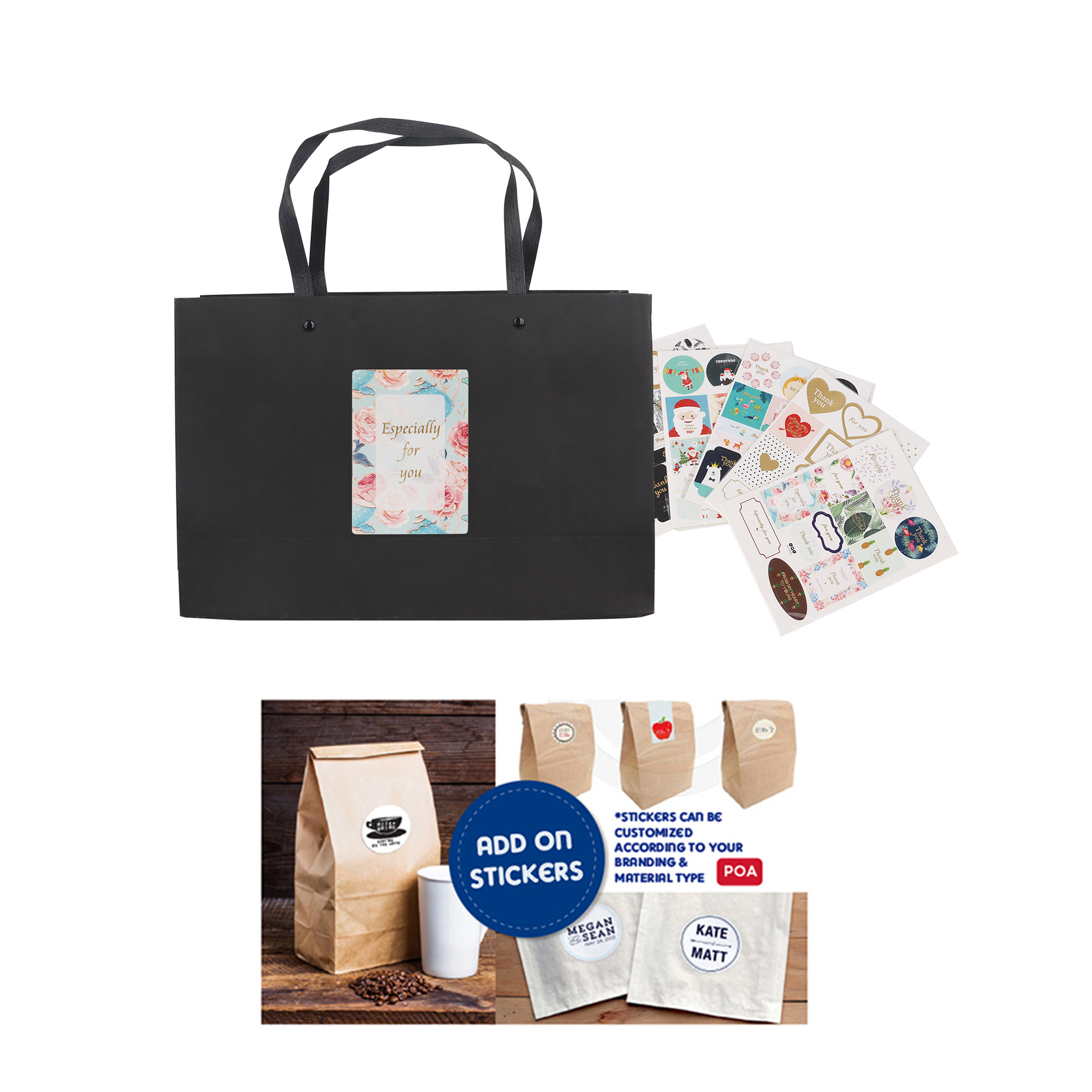 Large Crosswise Paper Bag with Knitted Handle(420 x 300 x 120mm) - Image 7
