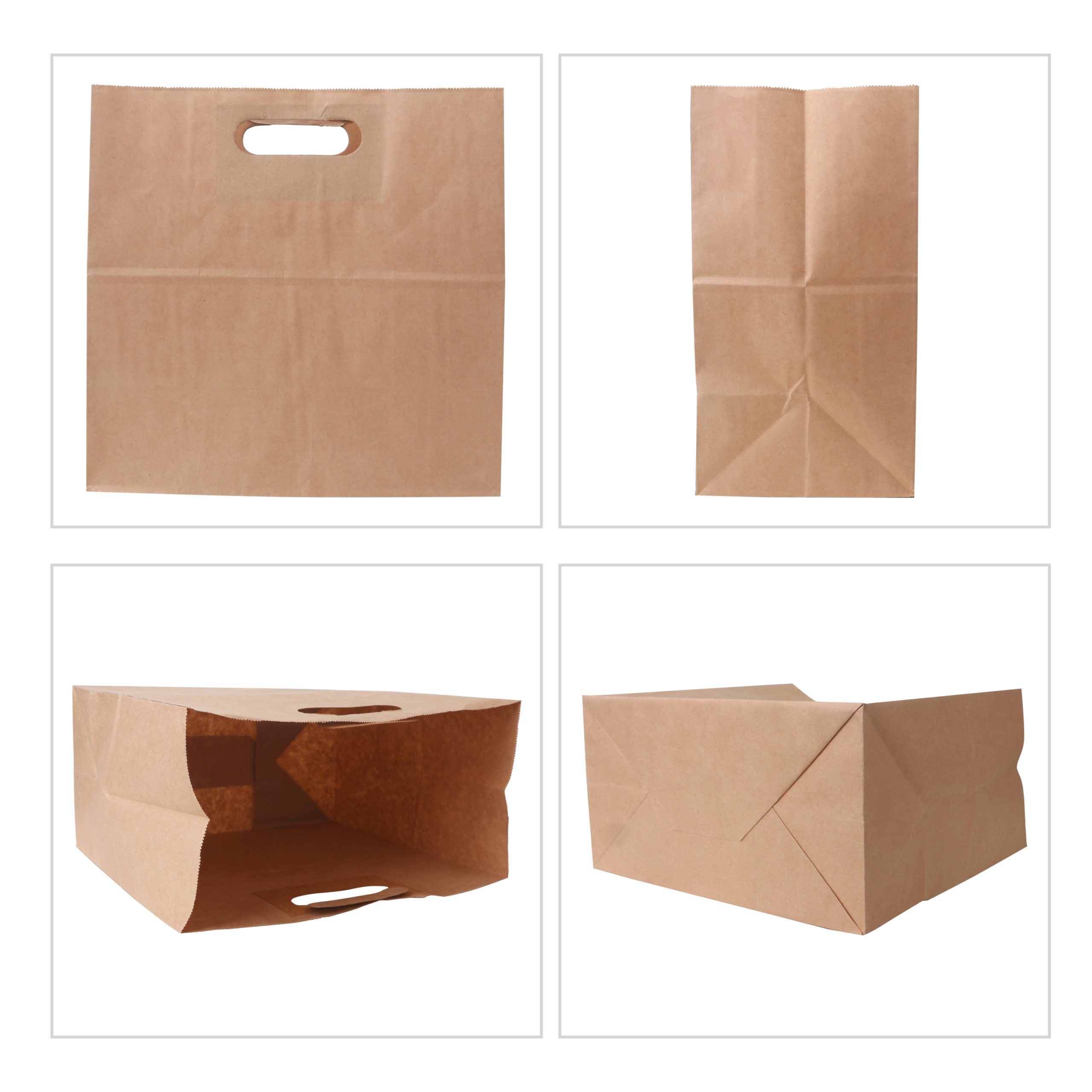 Die Cut Brown Kraft Paper Bag (280 x 280 x 150mm) - Image 3