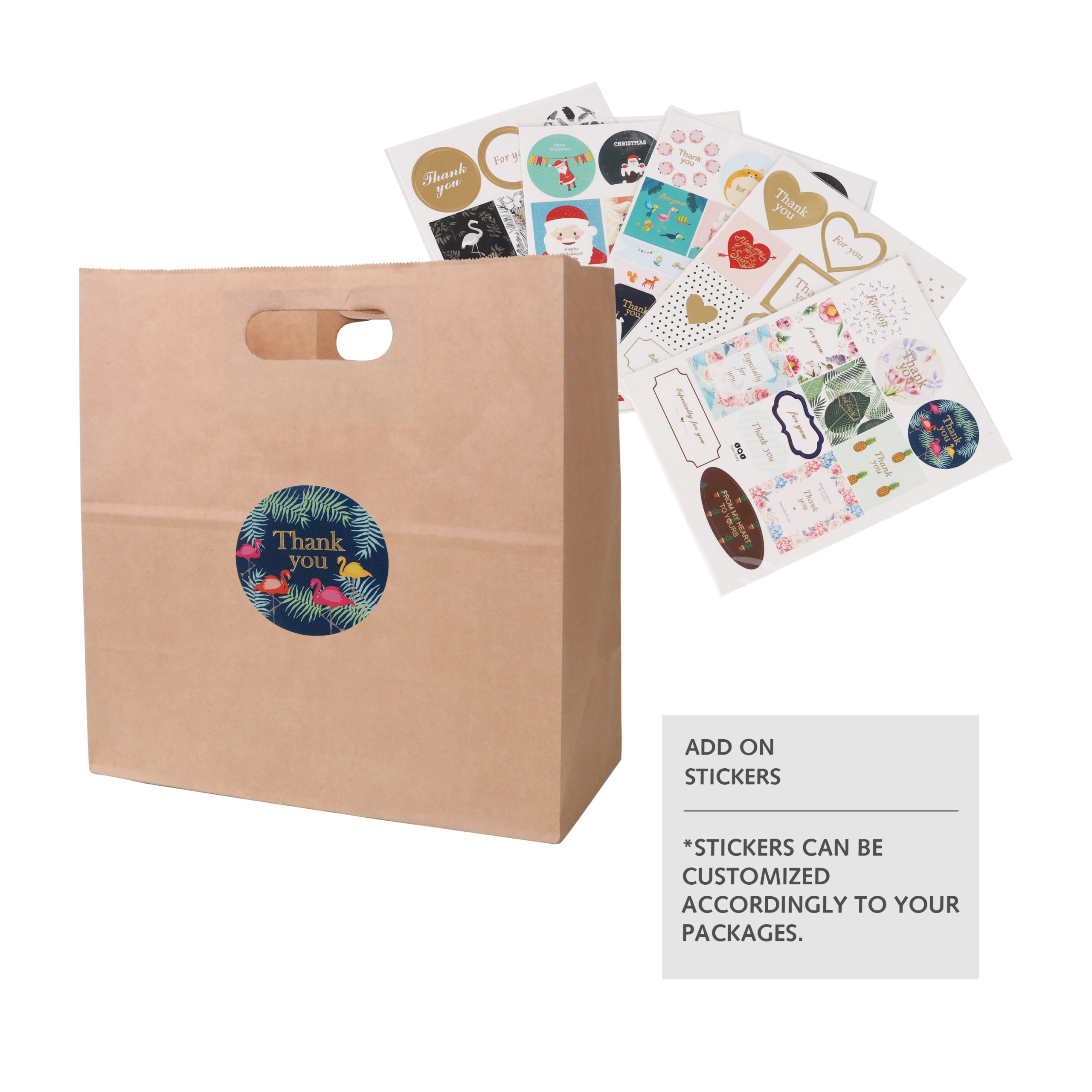 Die Cut Brown Kraft Paper Bag (280 x 280 x 150mm) - Image 4