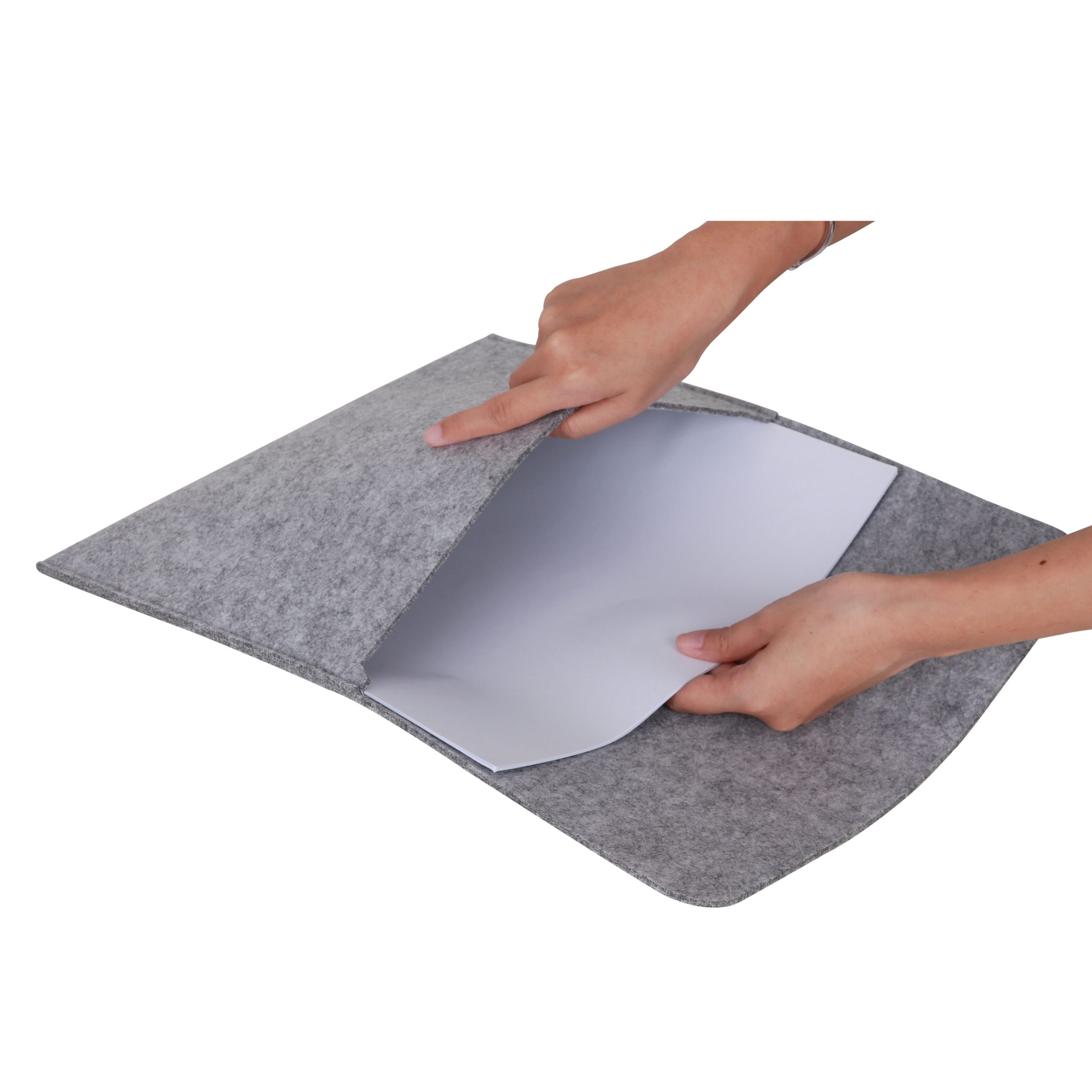 Small Grey Felt File Pouch - Image 3