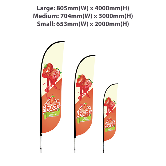 Medium(70.4*300cm) Convex Feather Banners 13ft - Image 3