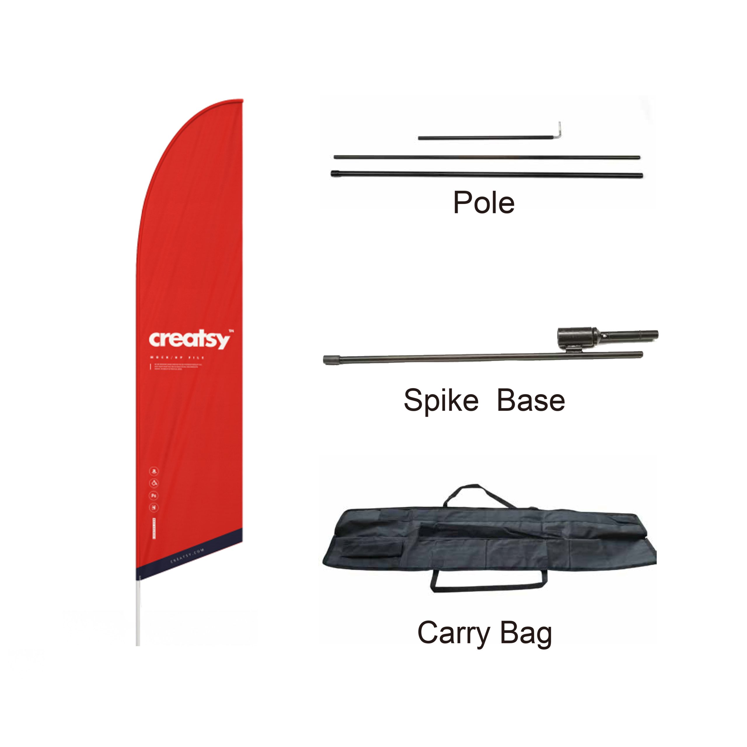 Medium(70.4*300cm) Angled Feather Banners 13ft - Image 6