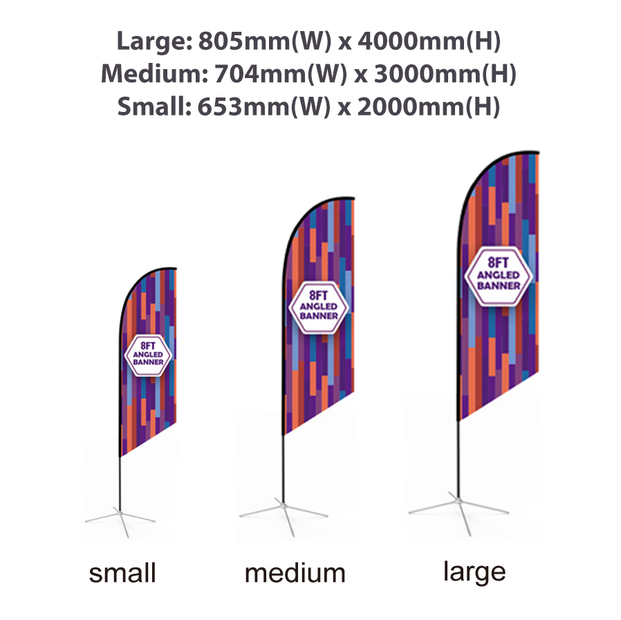 Medium(70.4*300cm) Angled Feather Banners 13ft - Image 2
