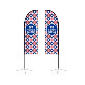 Small(65.3*200cm) Straight Feather Banners 9ft