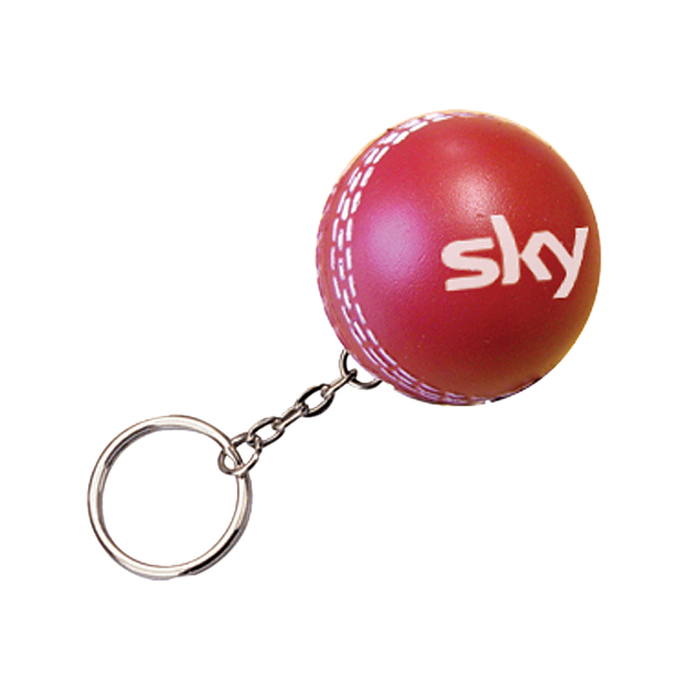 Keyring with Cricket Ball Stress Reliever - Image 3