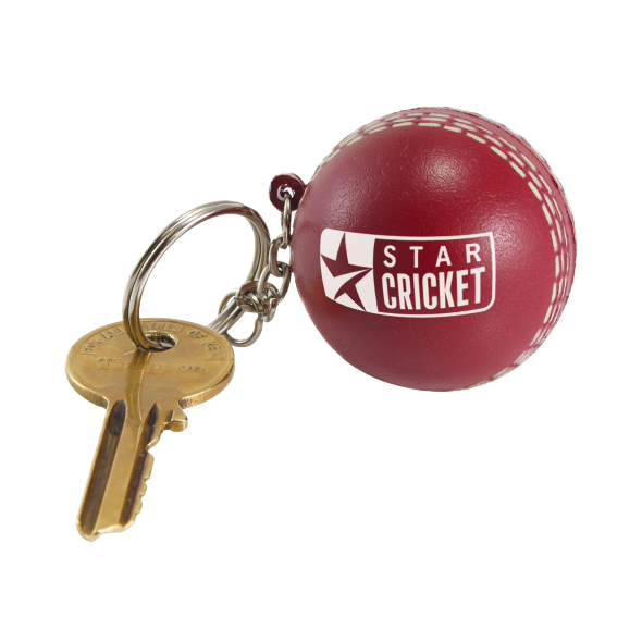 Keyring with Cricket Ball Stress Reliever - Image 9