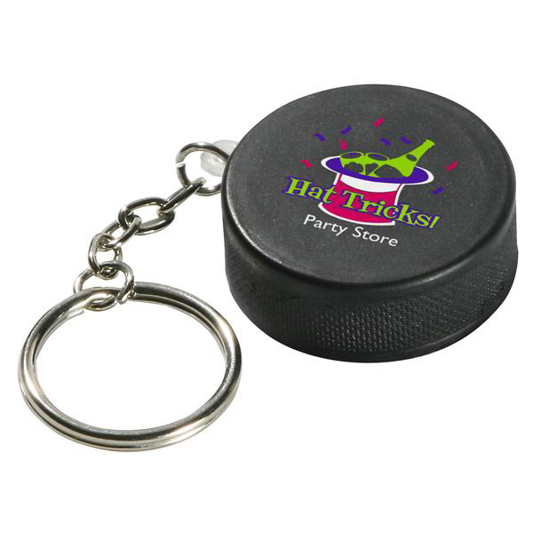 Keyring with Hockey Puck Stress Reliever - Image 2