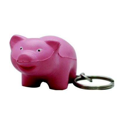 Keyring with Mini Pig Stress Item - Image 4