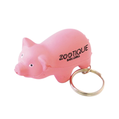 Keyring with Mini Pig Stress Item - Image 3