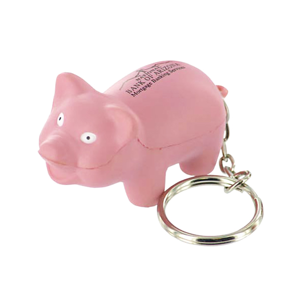 Keyring with Mini Pig Stress Item - Image 5