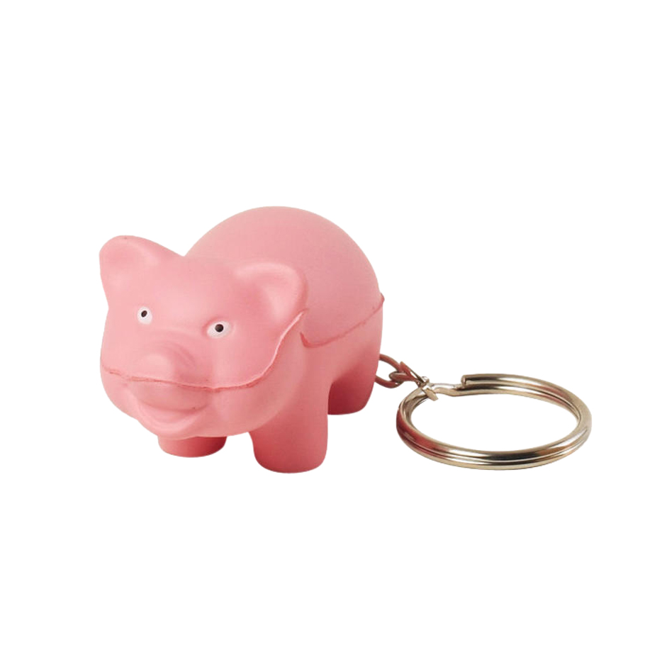 Keyring with Mini Pig Stress Item - Image 2
