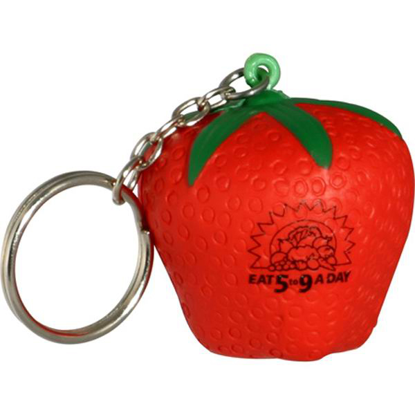 Keyring with Strawberry Stress Reliever - Image 2