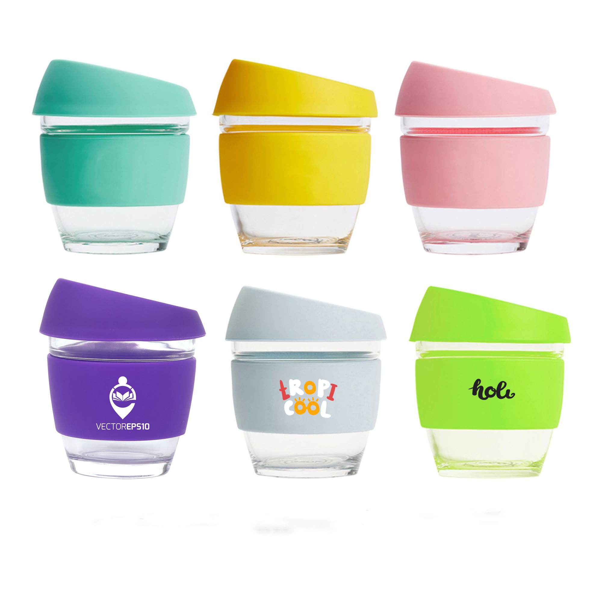 8 OZ Reusable Glass Coffee Cup